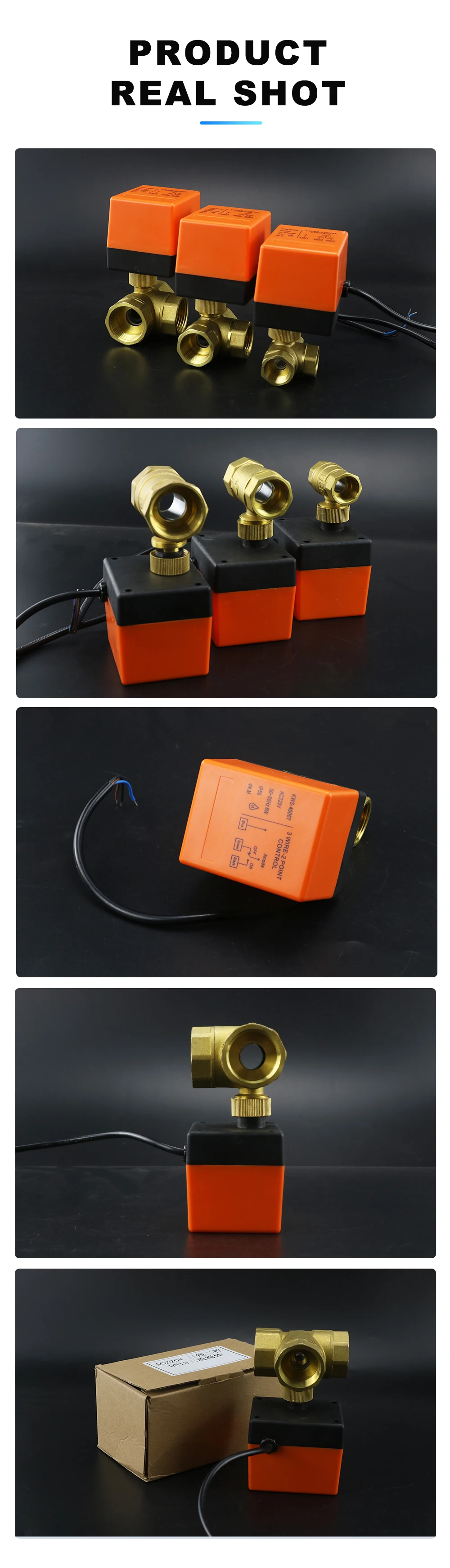DN15/20/25/32 AC220V 12V Zwei/Dreiwege Messing Elektrische Kugelhahn Drei Draht Zwei Steuerung 2-weg 3-weg Magnetventil 1/2" 3/4" 1" – Detail 9