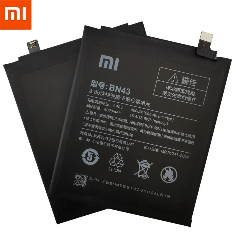 2024 años 100% batería Original Real 4100mAh BN43 para Xiaomi Redmi Note 4X Note 4 Global Snapdragon 625 baterías de teléfono Bateria