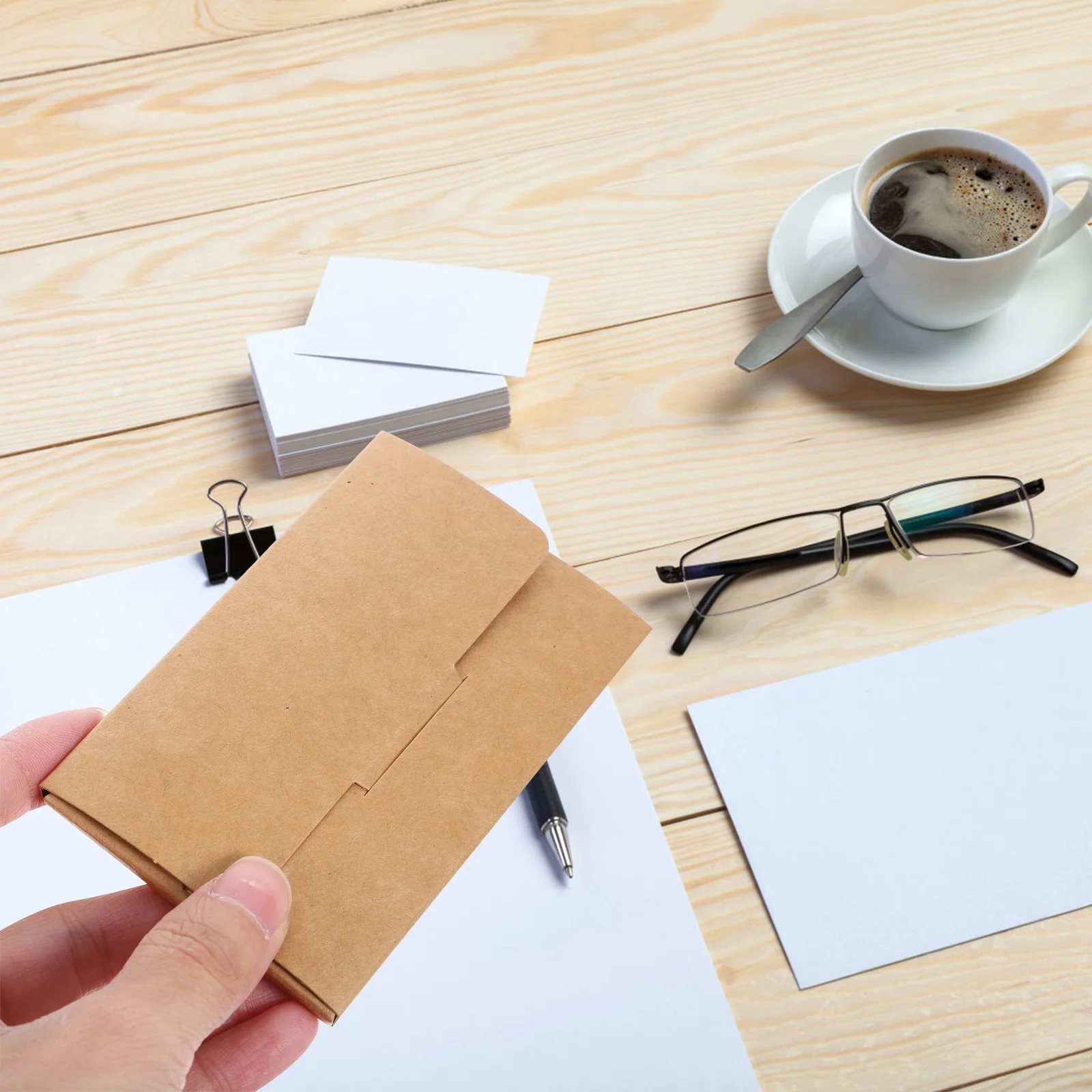 

30pcs Business Card Holder Box Desktop Organizer For Office Cards Storage Container Portable Name Cards Case Card Storage Box