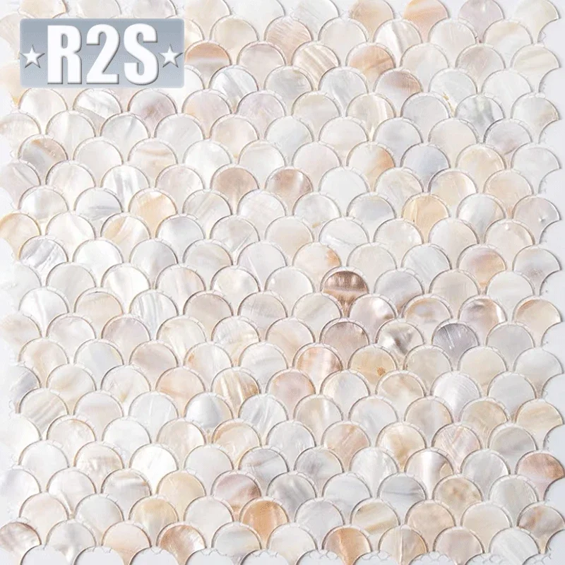 wholesale Shell Mosaic Tile Natural White Mother of Pearl Wall Backsplash Bathroom Tiles fish scale sheet kitchen