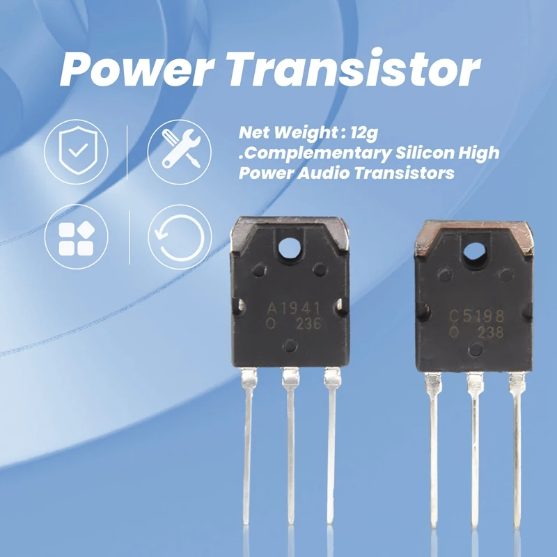 Transistor au silicium amplificateur de puissance, paire A1941 + C5contem10A 200V