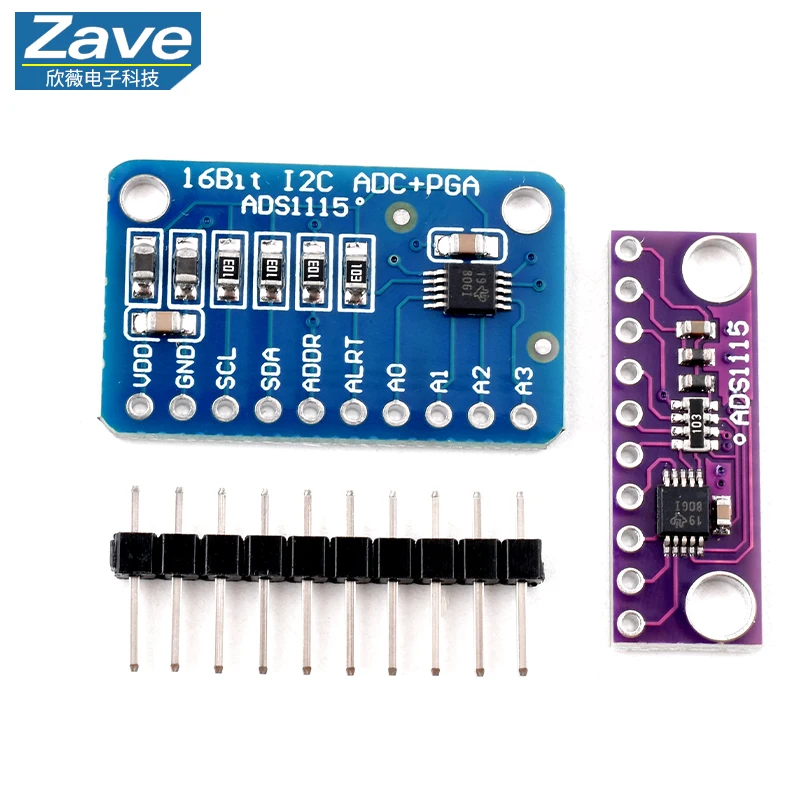 16 Bit I2C ADS1115 ADS1015 Module ADC 4 channel with Pro Gain Amplifier 2.0V to 5.5V for Arduino RPi