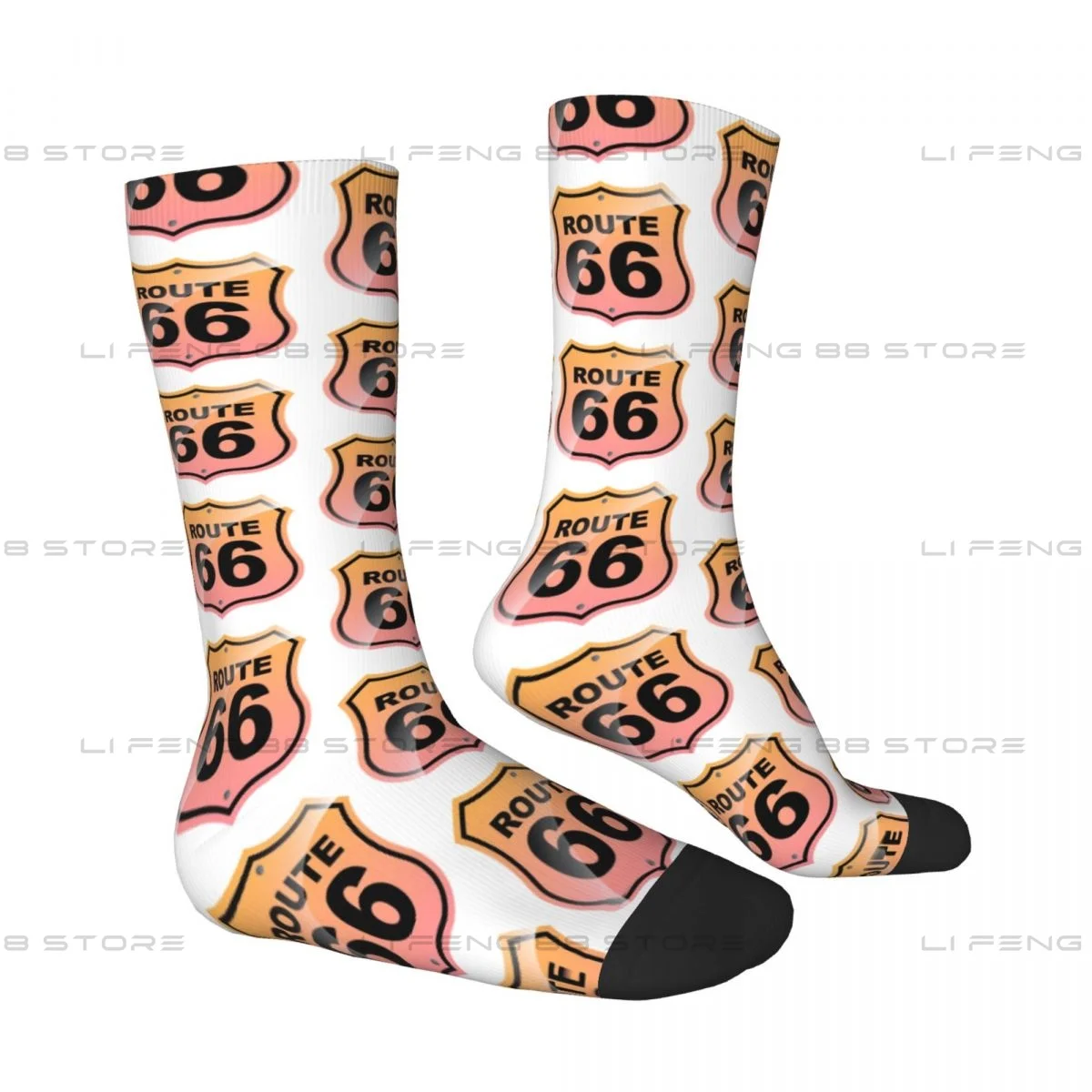 Route 66 Route 66 US Unisex Winter Socks Hiking Happy Socks Street Style Crazy Sock