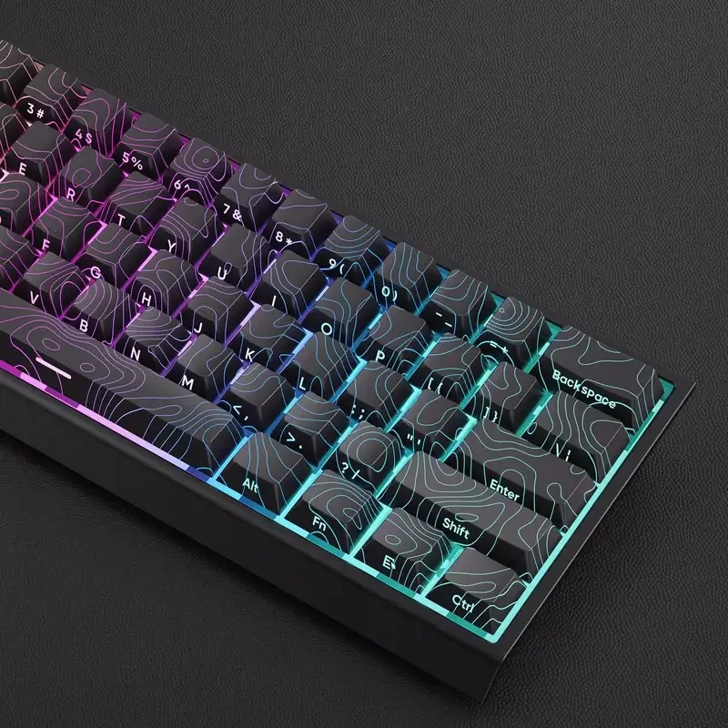 2026 Super Contour PBT Tastenkappen mit seitlicher Beleuchtung für mechanische Tastaturen – Original-Herstellerhöhe für 61/68/75/84/87 Tasten Gaming-Tastatur