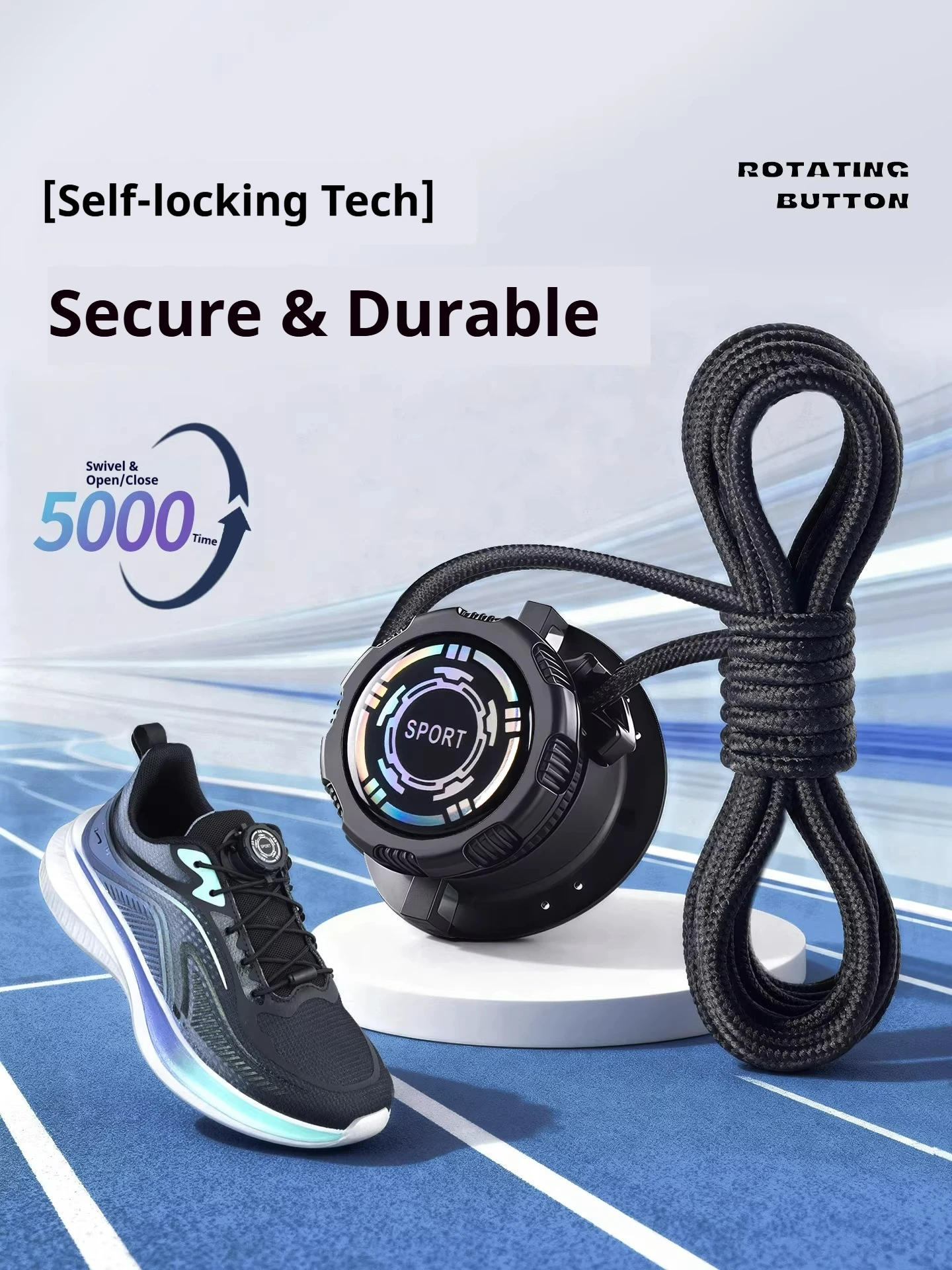 New Automatic Shoelaces for Outdoor Sneakers Easy Install Swivel Buckle Thick Rope No-Tie Shoe Accessories 1 Pair