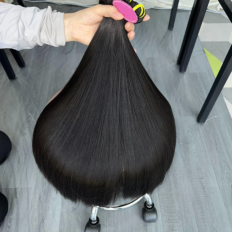 Bundel jalinan manusia rambut lurus Super ganda 10A baru bundel rambut Vietnam mentah bundel rambut lurus tulang rambut manusia