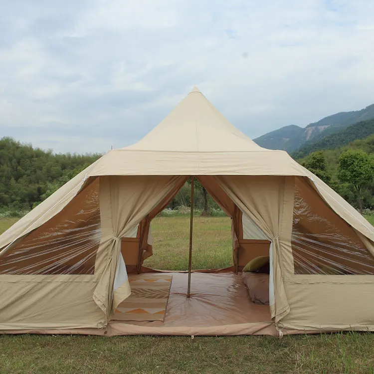 

Factory OEM Outdoor Canvas Tent Camping Yurt Glamping 6x4m touareg Bell Tent