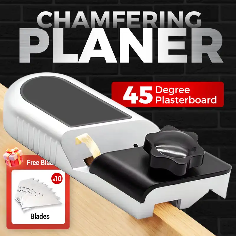 45 Degree Plasterboard Chamfering Planer With 10 Blades Slant Edge Trimming Planer Hand Planes Woodworking Deburring Tools