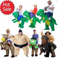 Inflatable Halloween Costume For Adult Kids Fan T-rex Gorilla Sumo Cow Horse Cowboy Dinosaur Inflatable Costume NX4234