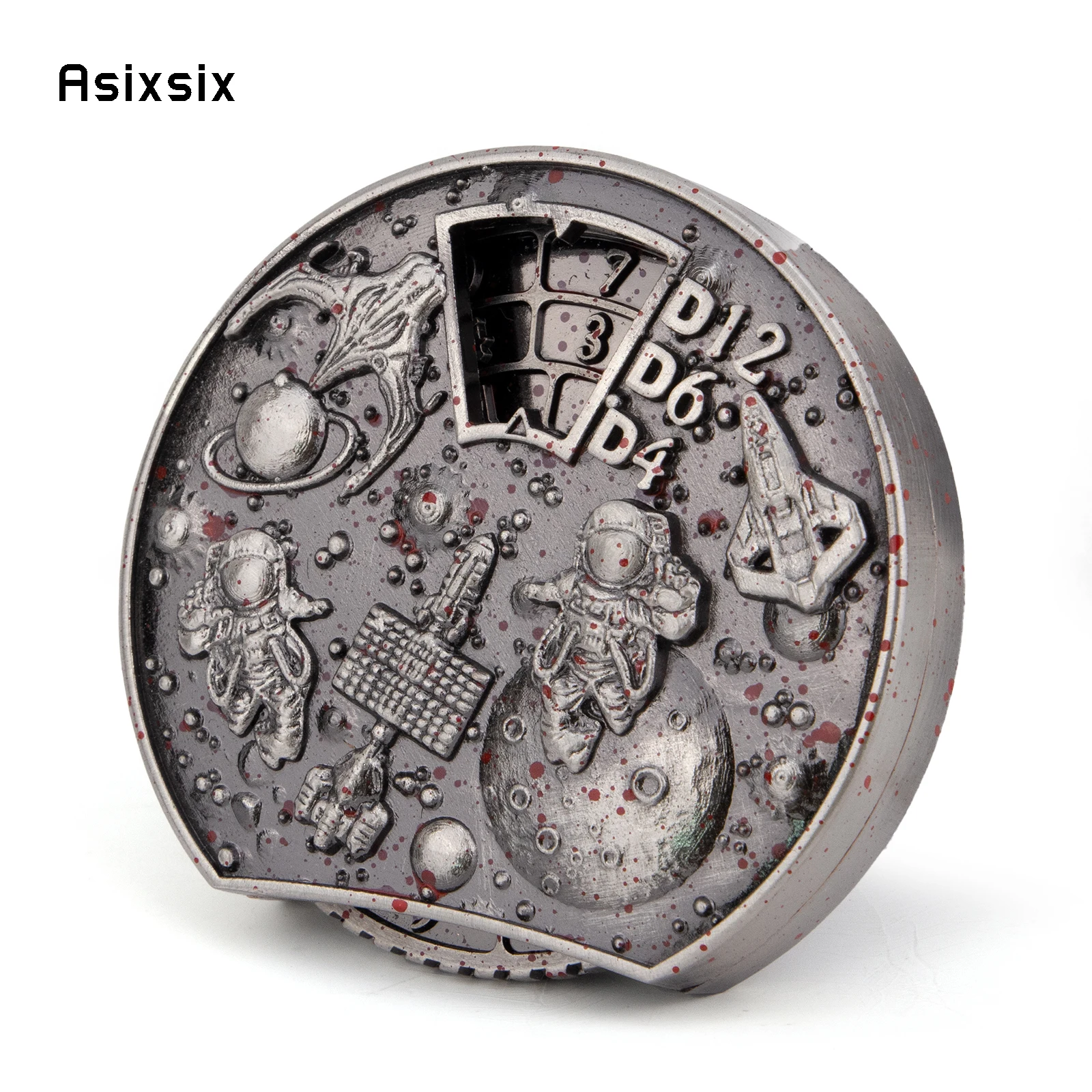 

Silver Red Astronaut Style A Spinning Wheel Toy with Dice for A Multiplayer Rotation Game, Featuring A Dice Scoring System