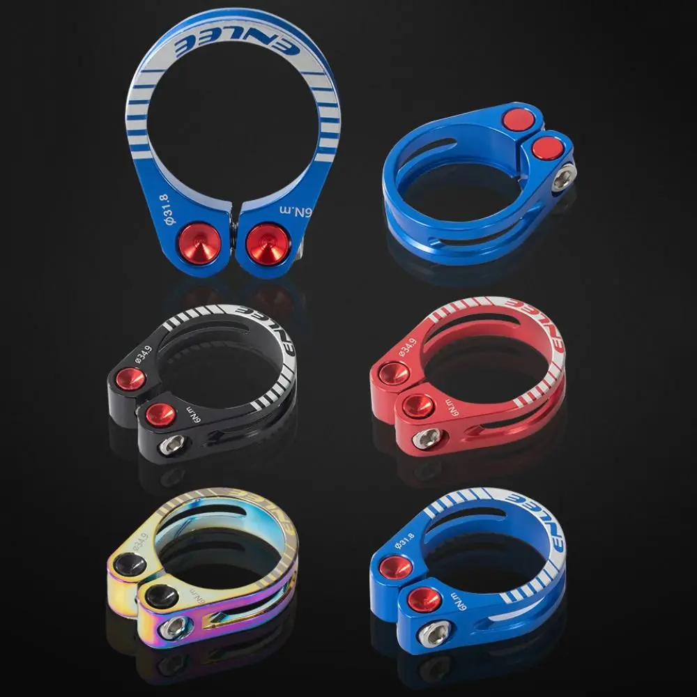 سبائك الألومنيوم مقعد الدراجة المشبك 31.8 34.9 مللي متر خفيفة الوزن دراجة Seatpost المشبك أسود أحمر أزرق متعدد الألوان مقعد سرج الدراجة المشبك