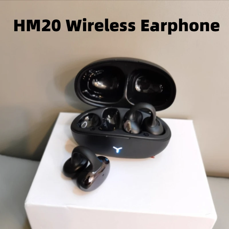 

New HM20 Wireless Earphone Customized Bone Conduction Ear Clip Bluetooth Earphone High Tone Band with Active Noise Reduction