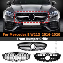 Upgrade Diamond E63 GT Style Front Inlet Hood Grille Bumper Grill For Mercedes Benz E W213 C238 A238 2016-2020 E300 E200 E260