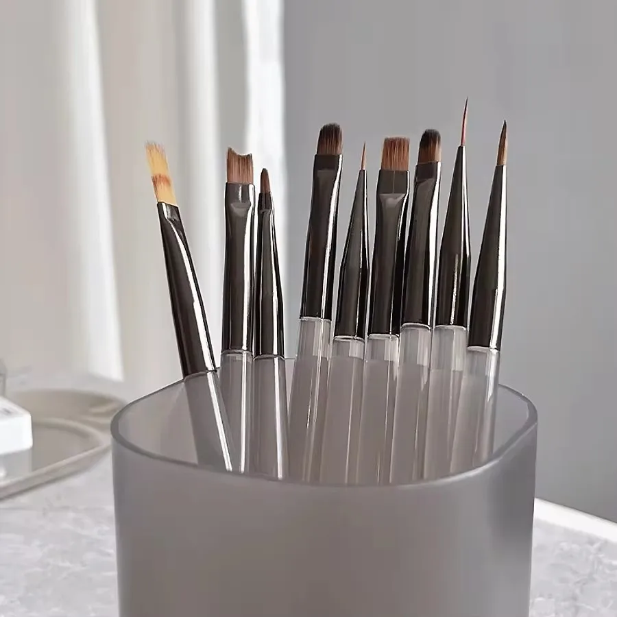 9Pcs UV Gel Acrylic Nail Brush Set, Nail Tips Extension Nail Brushes 3D Carving Manicure Salon Tools image 3