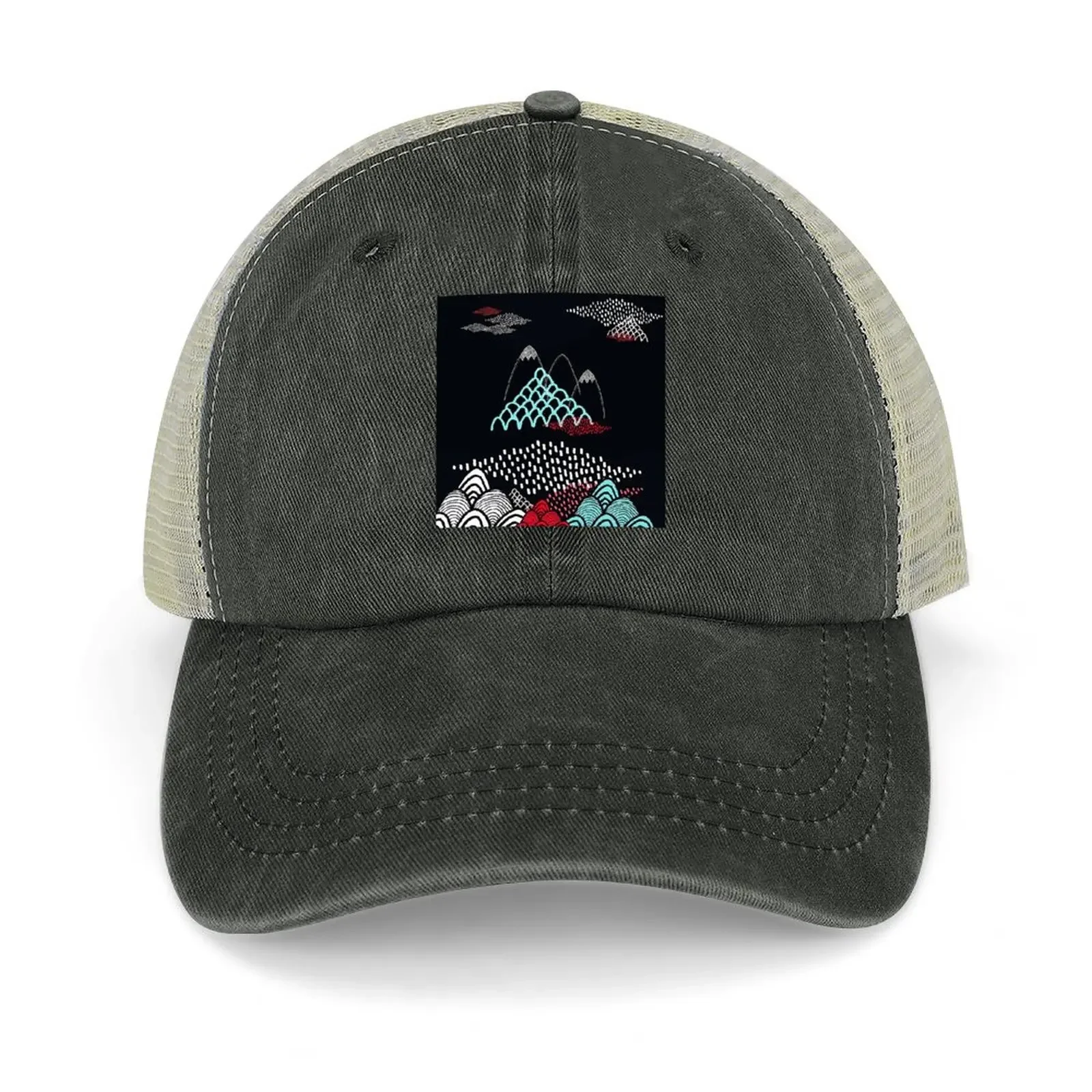 

abstrack design art Cowboy Hat hiking hat Snap Back Hat Kids Mens Hats Women's