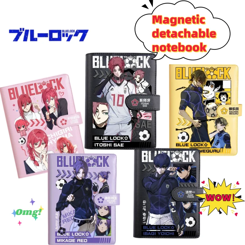 Nuevo Cuaderno de Hojas Sueltas Portátil y Grueso de Blue Lock con Diseño Creativo de Yoichi Isagi, Meguru Mikage y Reo