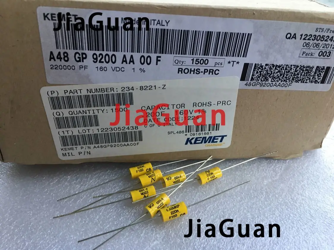 

10PCS AV 1.48MKP 0.22UF 160V 220NF 1% 6x11mm Axial High-precision film capacitor KEMET MKP 224/160V 0.22uF/160V free shipping