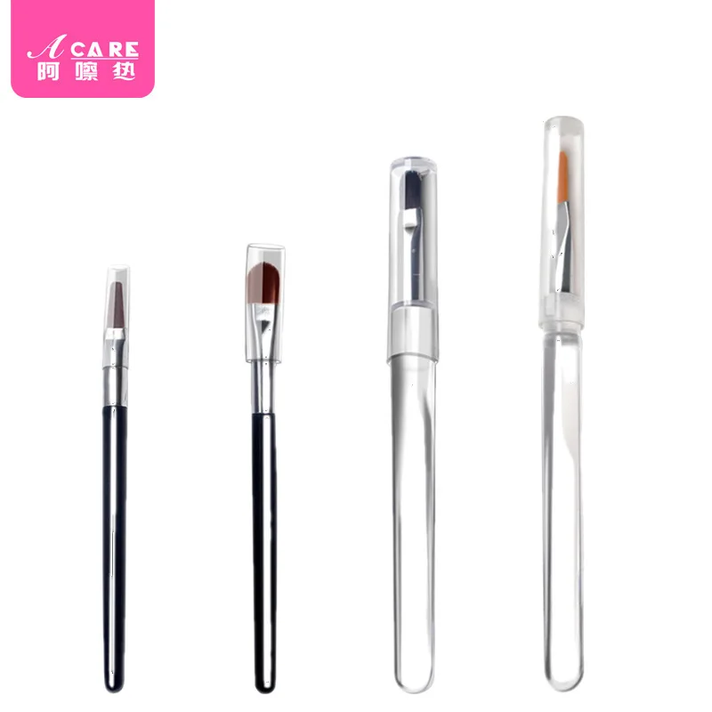 แปรงทาปากF1PQ0-Clear with cover mini Lipstick Lipstick แปรงแต่งหน้าแบบพกพา เครื่องมือแต่งหน้าใหม่ นุ่ม