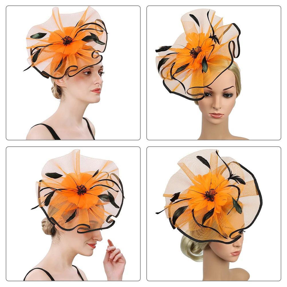 أنيقة المرأة الفاسناتور عقال اكسسوارات للشعر مأدبة الزفاف الشاي حفلة غطاء الرأس اكسسوارات الزفاف #4