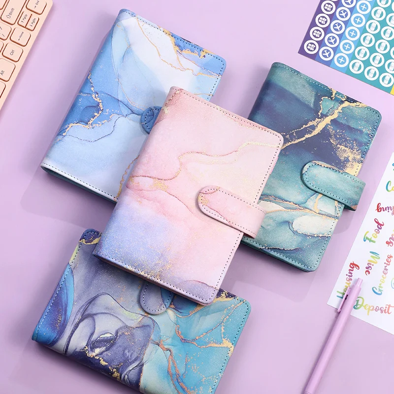 A6 A7 Marble Colorful Money Budget Planner Binder Cover Diary Agenda Planning Paper Cover School Stationery