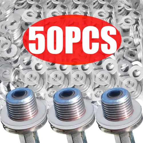 Imagen 1 del producto 50/10 Uds tapón de drenaje de aceite de coche arandelas de aplastamiento juntas de 14mm para Honda Accord Civic CRV CRZ HRV Pilot Acura 9410914000 94109-14000