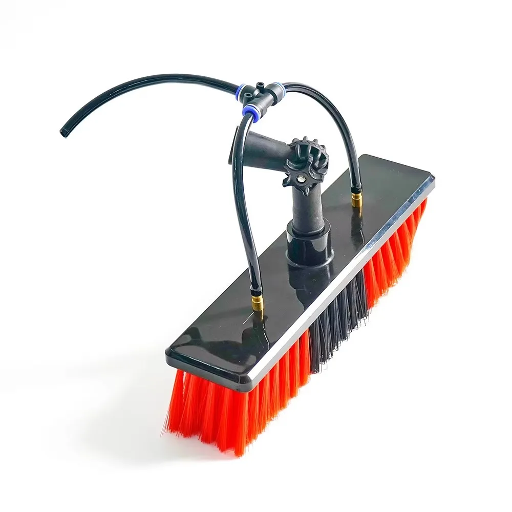 Telescopic Water Fed Solar Panel Cleaning Brush Aluminum Pole High-Rise Glass Window Cleaner with Nylon Bristles
