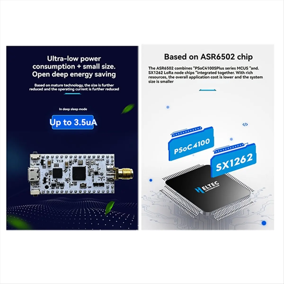 Active Phase CubeCell LoRa Node ASR6502 IOT Accessory with Antenna, 1/2AA Battery Case, for Arduino LoRaWAN Applications 433mhz