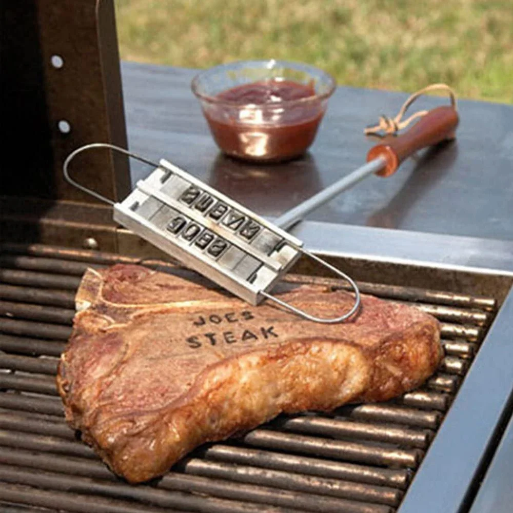 

E5 BBQ Branding Iron 55Letters DIY Barbecue Letter Printed Steak Beef Grill Tool Meat DIY Grill Forks Barbecue Tool Accessories
