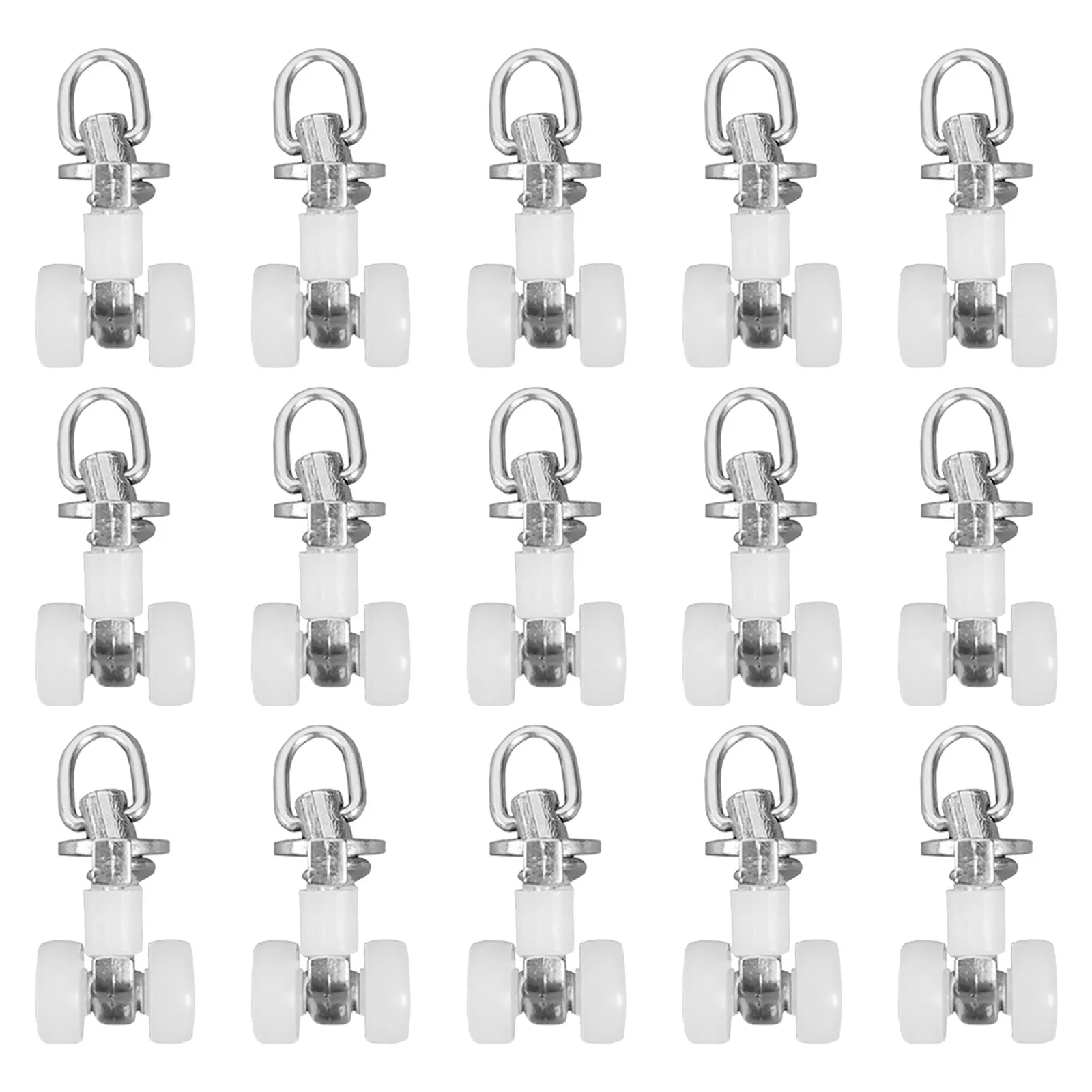 20 pcs Roda Rel Gorden, Penggerak Roda Kembar, Peluncur Senyap untuk Geser Lancar, Roda Tugas Berat, Peluncur Rel Tahan Lama