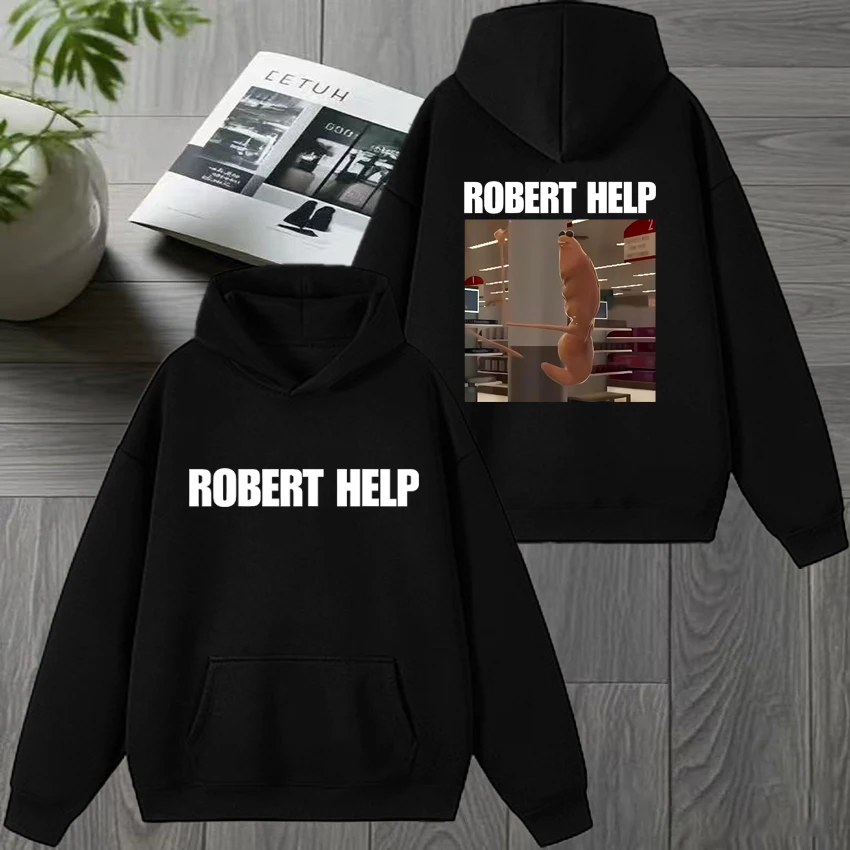 2025 Funny Humor Marcus The Worm Expression Pack Double Sided print Hoodie Men women harajuku pullover Unisex Fleece Sweatshirt
