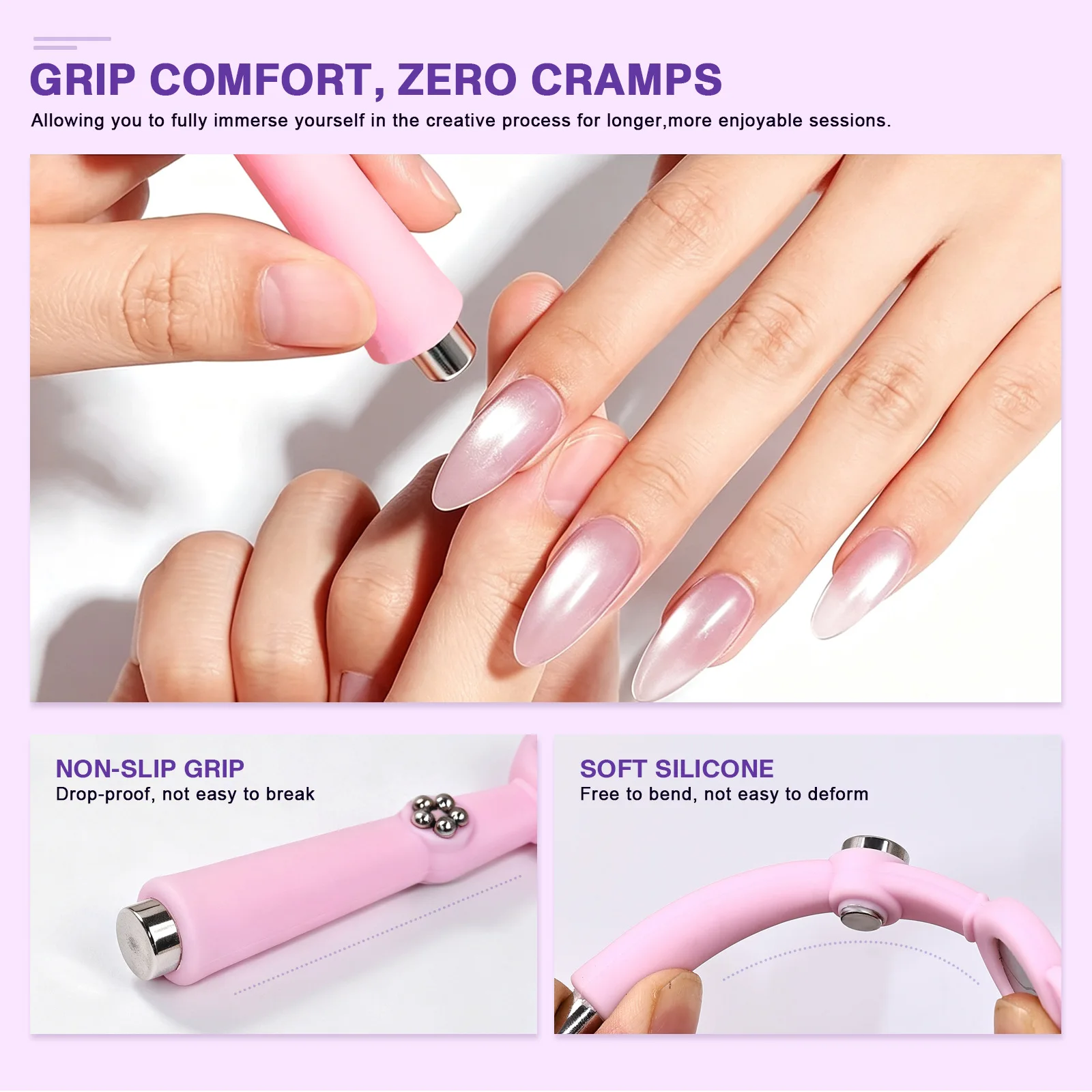 7-in-1 Katzenaugen-Magnetstab, Multi-Nagelwerkzeug, Glasperlen, breites Band, Planet, Kreuz, 5-Blütenblatt-Blume für Katzenaugen-Gel-Lack, DIY-Salon – Detail 3