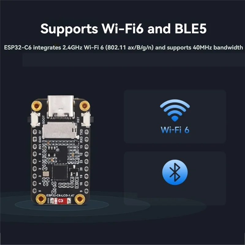 

Одноядерный процессор M01K, частота работы, 160 МГц, поддерживает Wi-Fi 6 и BLE с цветным светодиодом RGB, ESP32 с дисплеем