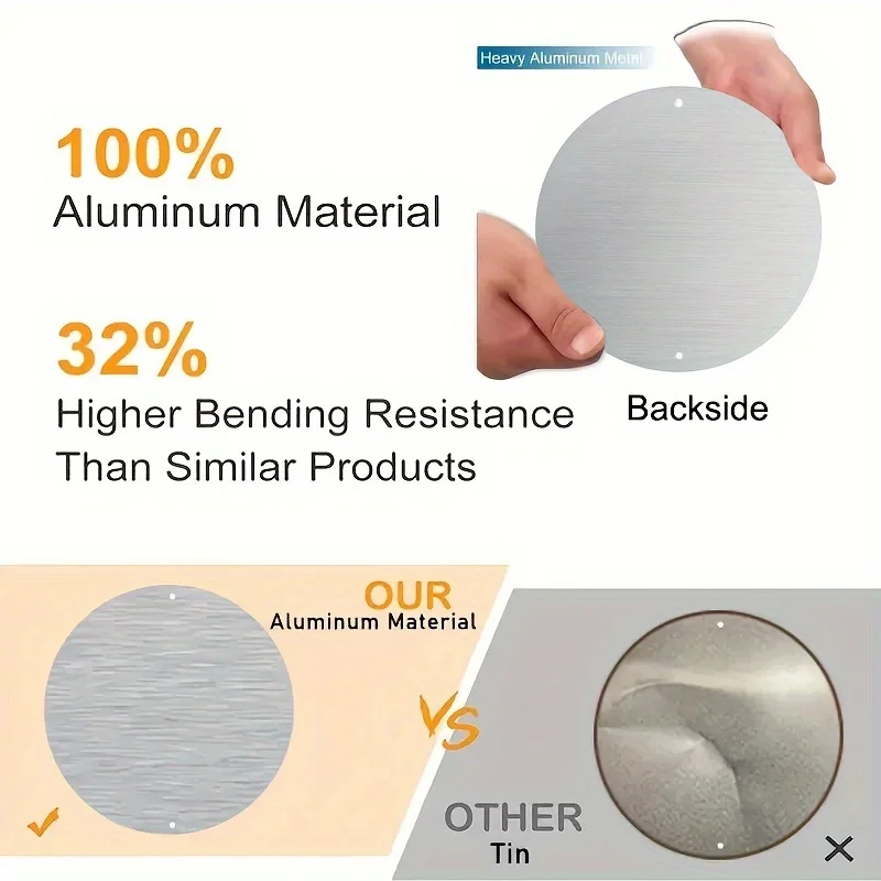 علامة ولوحة زخرفية قطعة واحدة لوحة جدارية كلاسيكية من سانتا كلوز وحيوان الرنة مصنوعة من الألومنيوم على الطراز الريفي ديكورات معدنية مستديرة معلقة #4