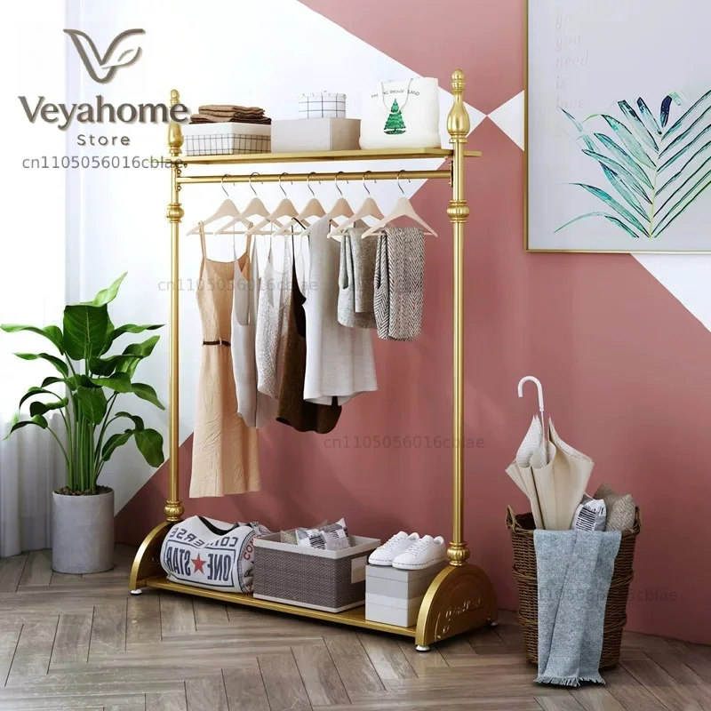 Shelf hanger bedroom simple floor coat rack multi-layer retro shoe bag rack balcony home storage hanger