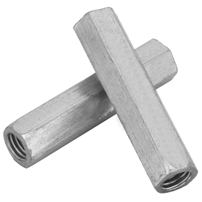 Straight through extended nut copper column, supporting isolated double hexagonal iron column for mechanical use