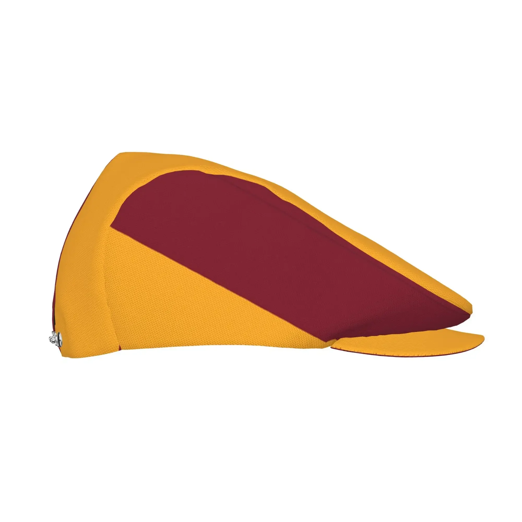 Customization Flat-Top Hats Featuring A Yellow And Maroon Split Design, Suitable For Both Men And Women, Including Newsboy Caps,
