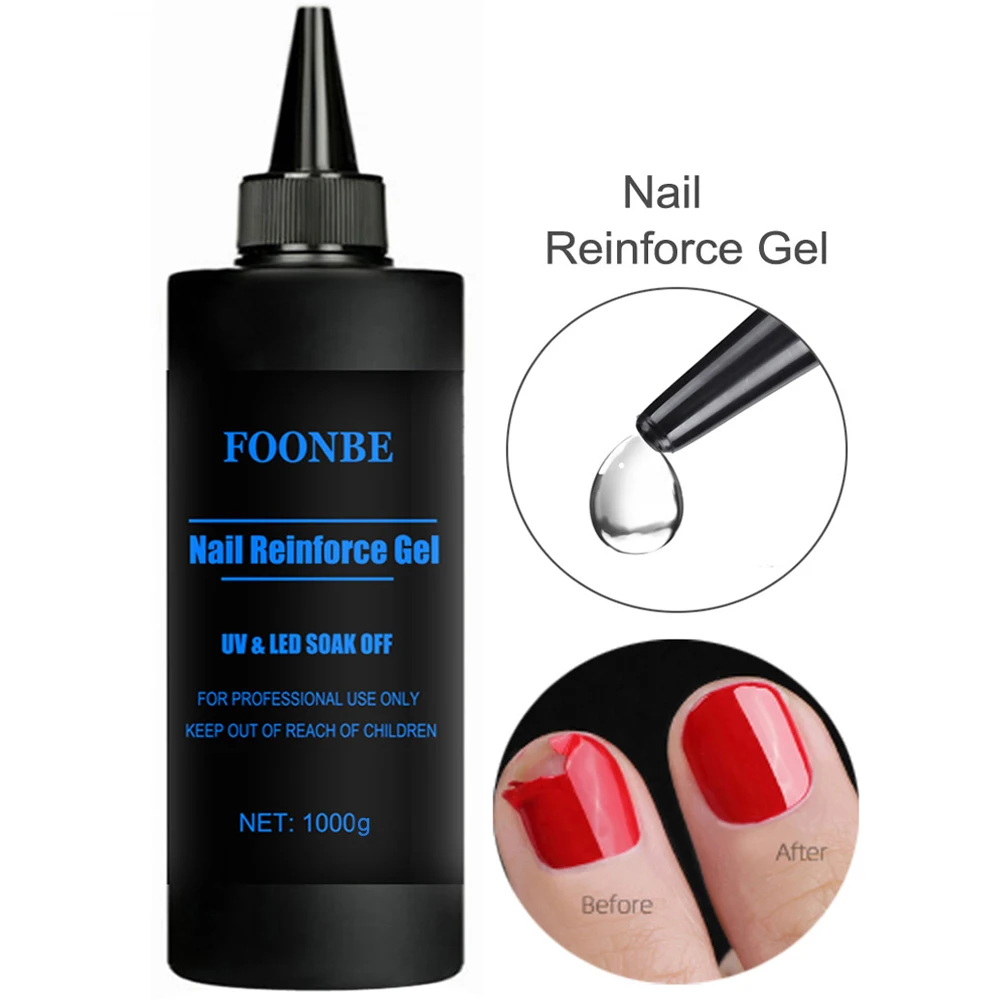 Foonbe High Quality UV Gel Top Coat With Sticky Layer Base Coat Primer 1000g Big Volume Gel Nail Polish For Nail Art