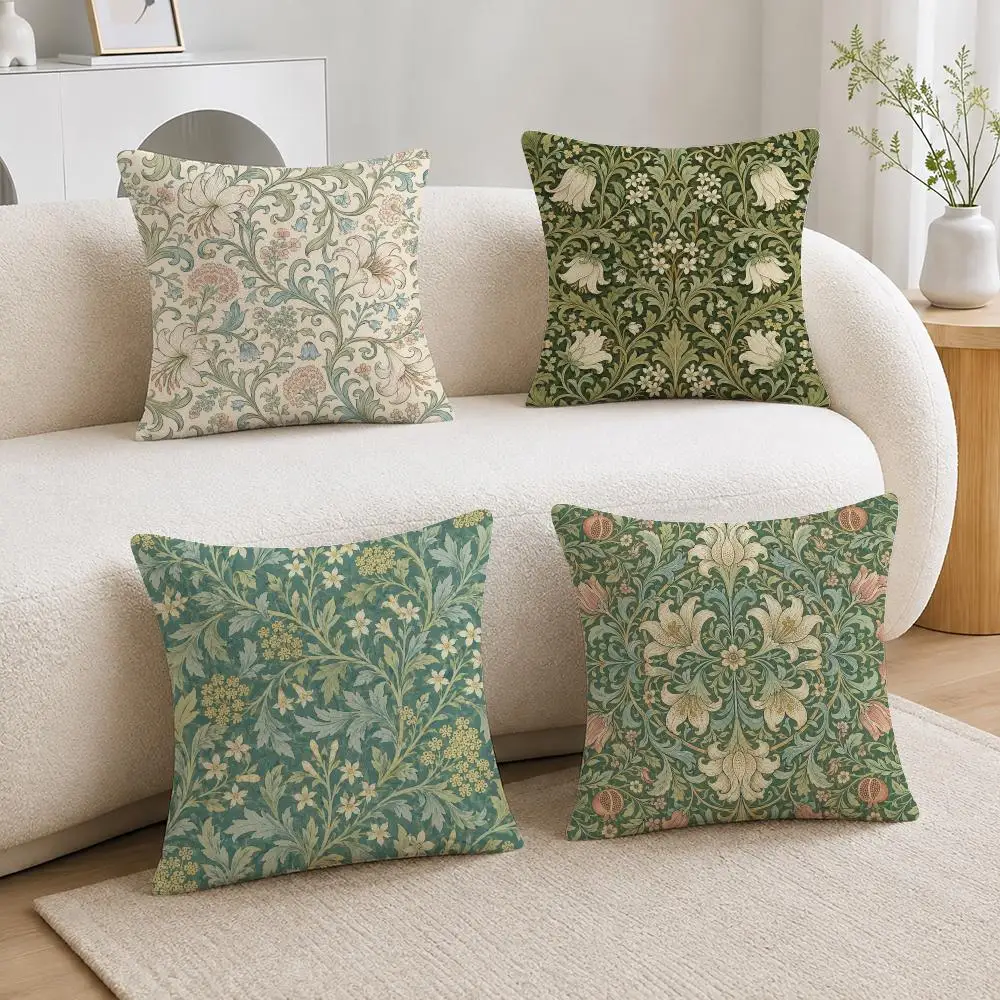 Iconic British Arts Crafts Designer William Morris Soft Plushs Fluffy Throw Pillow Cases for Sofa Bedroom Home Decor