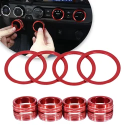8pcs Car Air Conditioner AC Switch Audio CD Button Knob Ring Sticker Cover Trim for Toyota Tacoma 2016 -2021 Styling Accessories