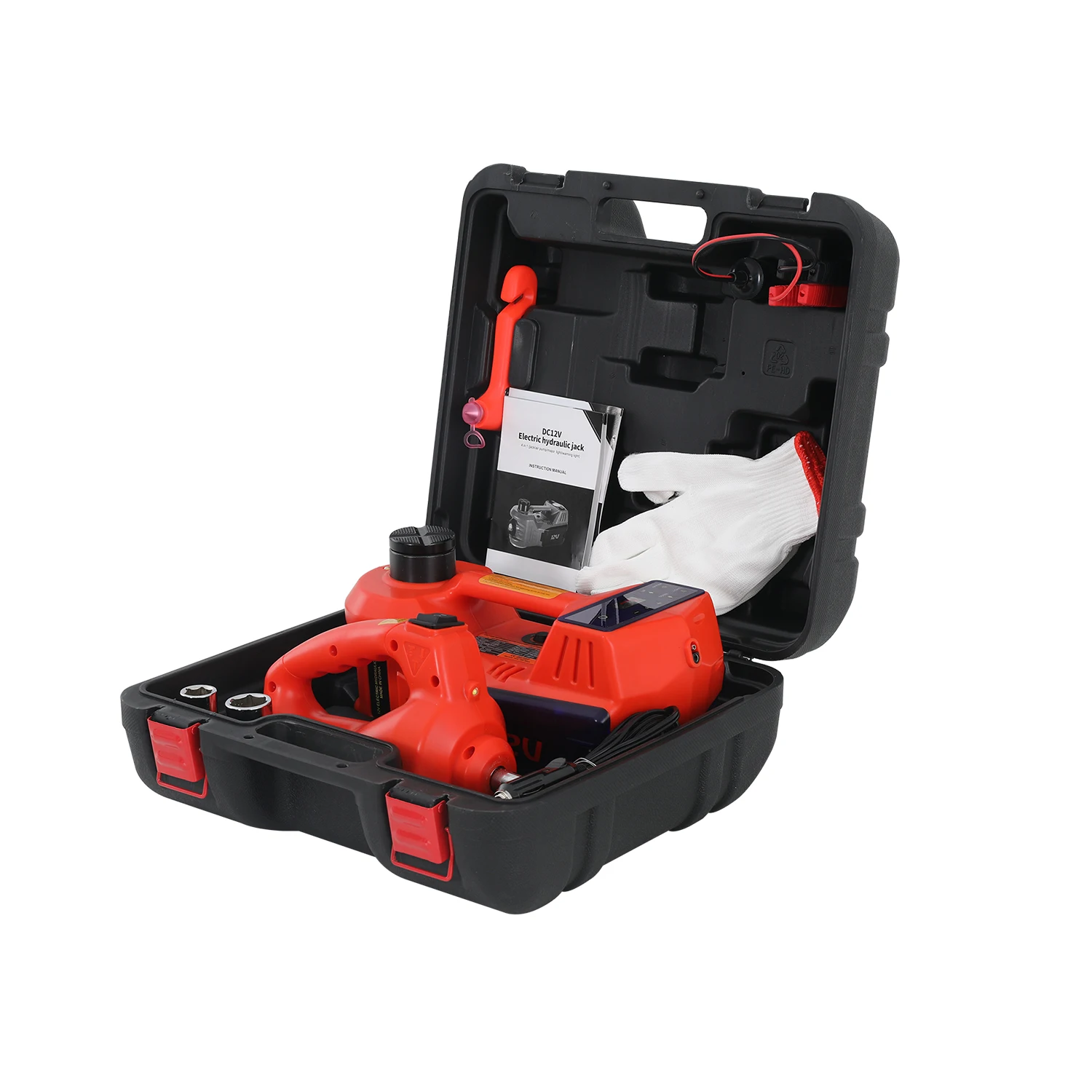 

Electric Car Jack with Electric Impact Set Hydraulic Wrench Inflatable Pump LED Light Tires Garage Repair and Electric Wrench