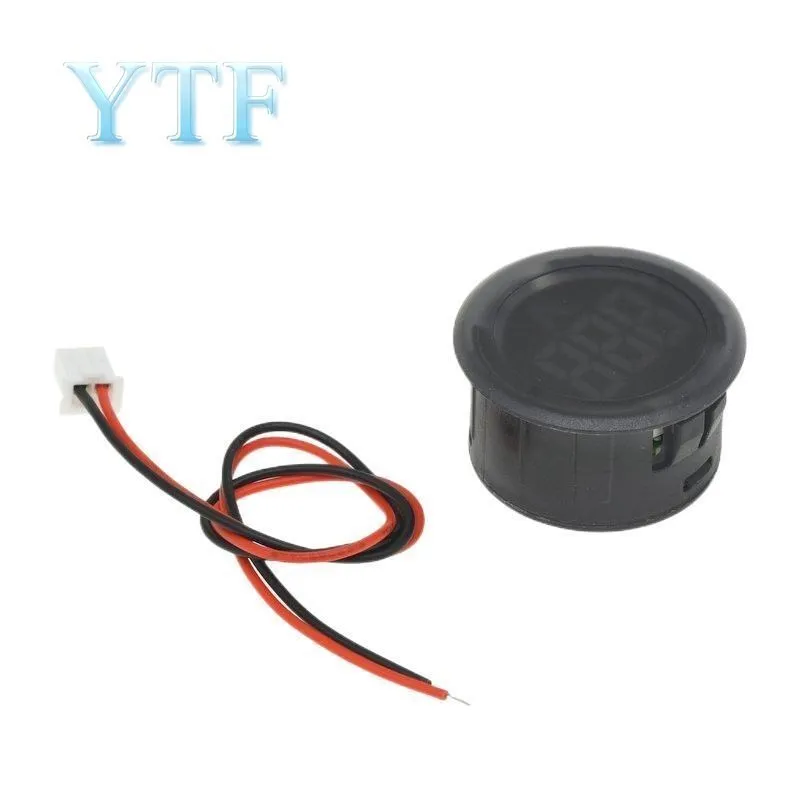 DC 4-100V LED Digital Display Circular Two-wire Voltmeter DC Digital Voltmeter Head Display Reverse Connection Protection Tools