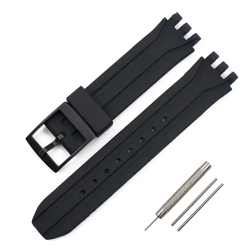 Silicone Strap for Swatch SUIB400 SUIK400 18mm Rubber Watch Band Men Women Sports Waterproof Bracelet Replacement Accessories