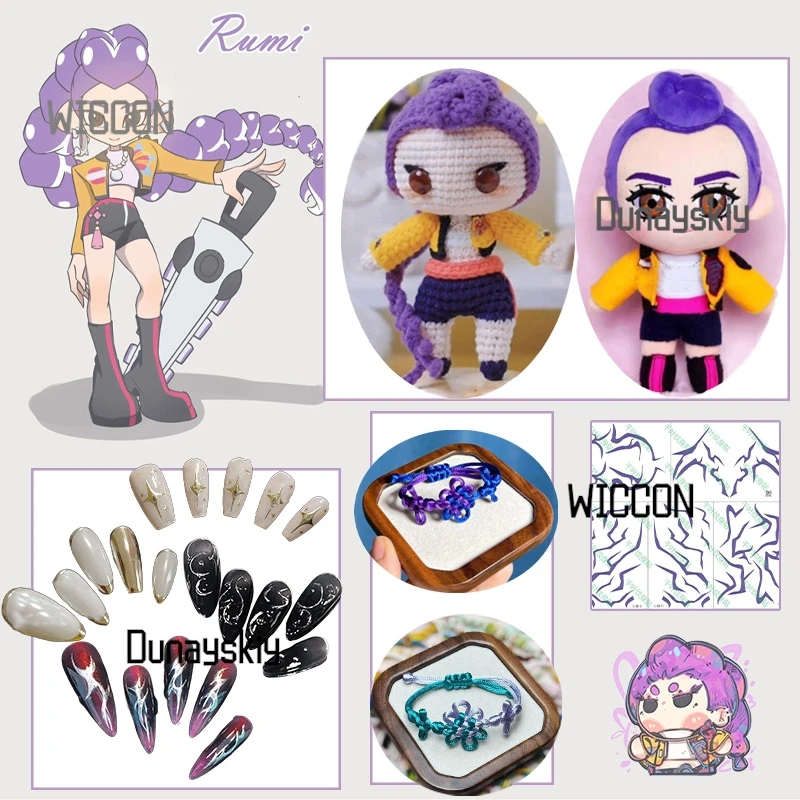 

Huntrix KPop Demon Hunters Rumi аниме костюмы для косплея Kawaii милые крутые ногти Jirai Kei подарок фанаты Хэллоуин повседневная вечеринка косплей