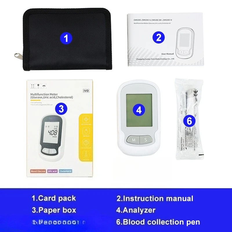 SpeedGuc multi-function blood glucose meter health accessories three in one cholesterol uric acid meter diabetes