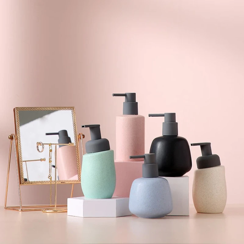 Ceramic household soap dispenser Kitchen sink Mousse foam Shampoo Body wash Hand sanitizer Press aerator Empty bottle