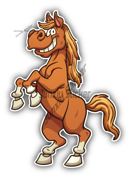 

Happy Horse Cartoon Car Decal Camper Phone Bumper Guitar Truck Window Anti Scratch Exterior Living Decals For Nails Adventure