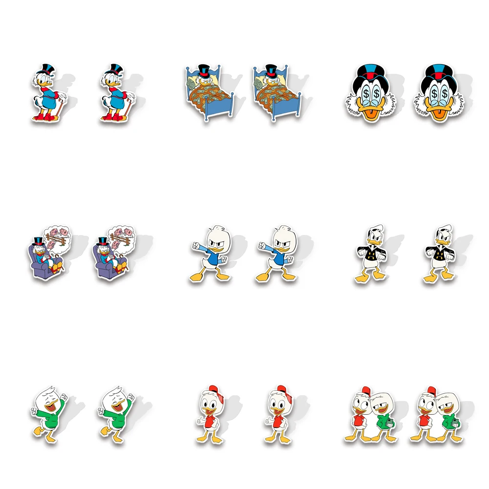 W Hot Sale Colorful Jewelry Acrylic Cartoon Duck Earring Stud Cute Variform Resin Romantic For Girl Trendy Earring