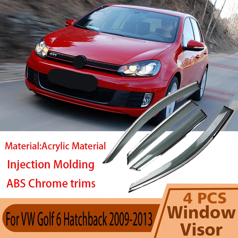 

Car Window Visor For VW Golf 6 Mk6 Hatchback 2009-2013 4PCS Window Visor Sun Rain Deflector Weathershield Sun Guard Car Guard