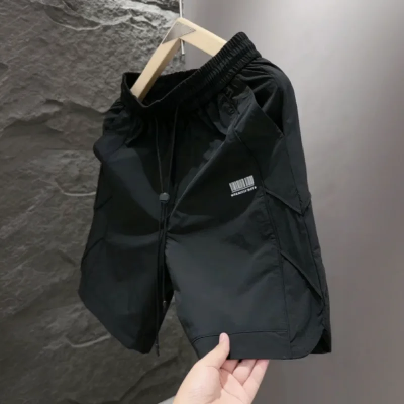 شورت رجالي صيفي خفيف الوزن من الحرير الجليدي، سريع الجفاف، فضفاض، مناسب للجري والشاطئ، مريح وقابل للتنفس #5