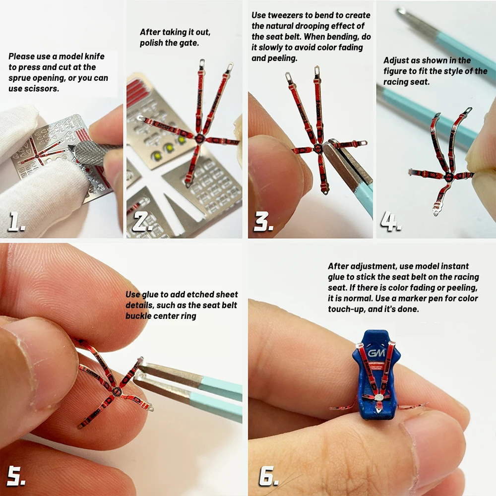 Alexen 1/64 نموذج سيارة حزام الأمان المعدني لعبة سيارات التفاصيل متابعة أجزاء الديوراما الديكور محاكاة المشهد لعبة #5